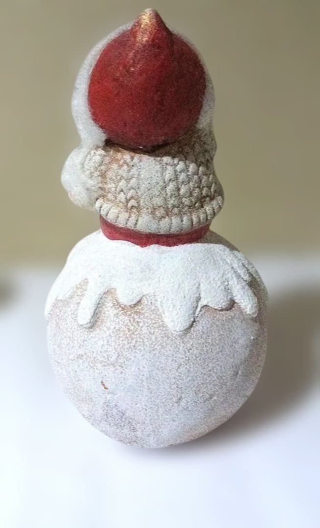 【アンティーク風】【Buone Feste】 フワフワサンタ 陶器置物4セット