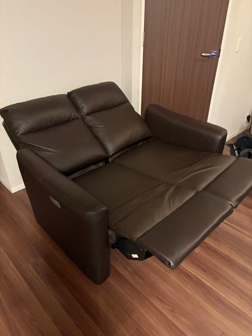 ニトリ　ソファ　電動リクライニング　ダークブラウン