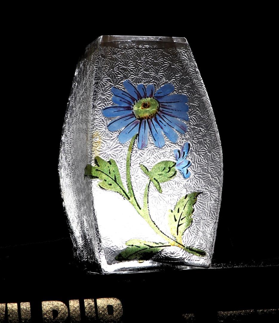 オールド・バカラ 最高級 1900年 金彩エナメルレア型ミニチュール 花柄 花瓶