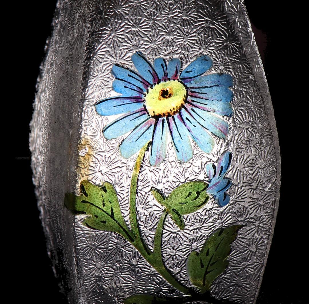 オールド・バカラ 最高級 1900年 金彩エナメルレア型ミニチュール 花柄 花瓶