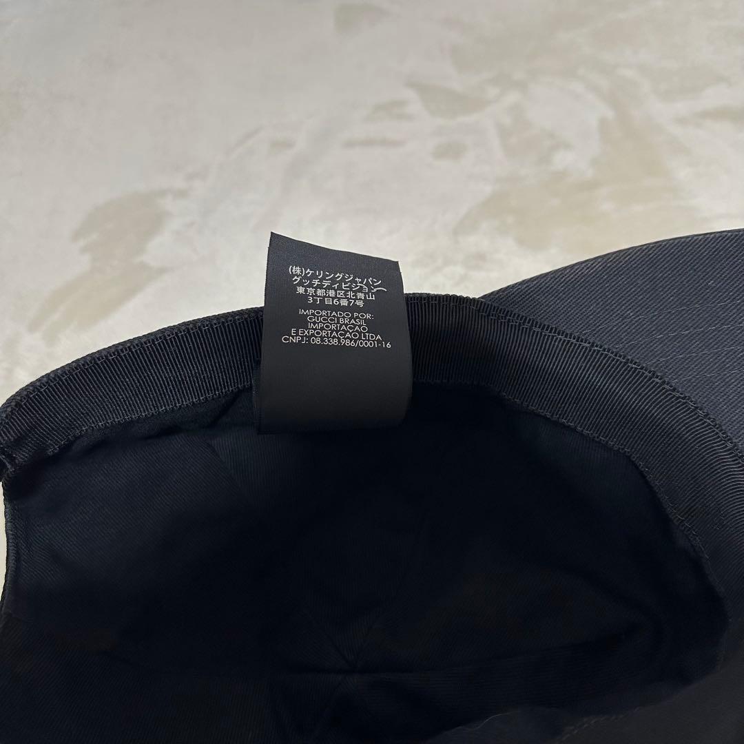 GUCCI ブラックキャップ LOVED刺繍 L59 ベースボールキャップ 帽子