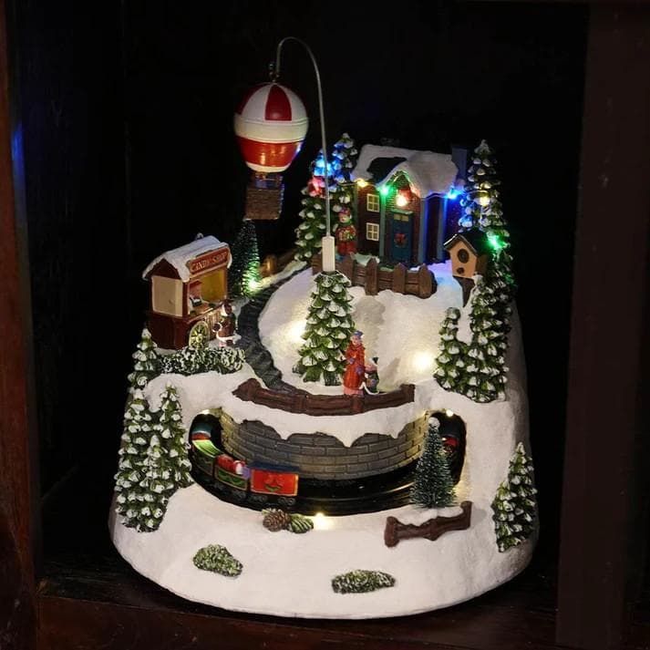 新品未開封　ダルトン LED クリスマスヴィレッジ 汽車 気球 飾り