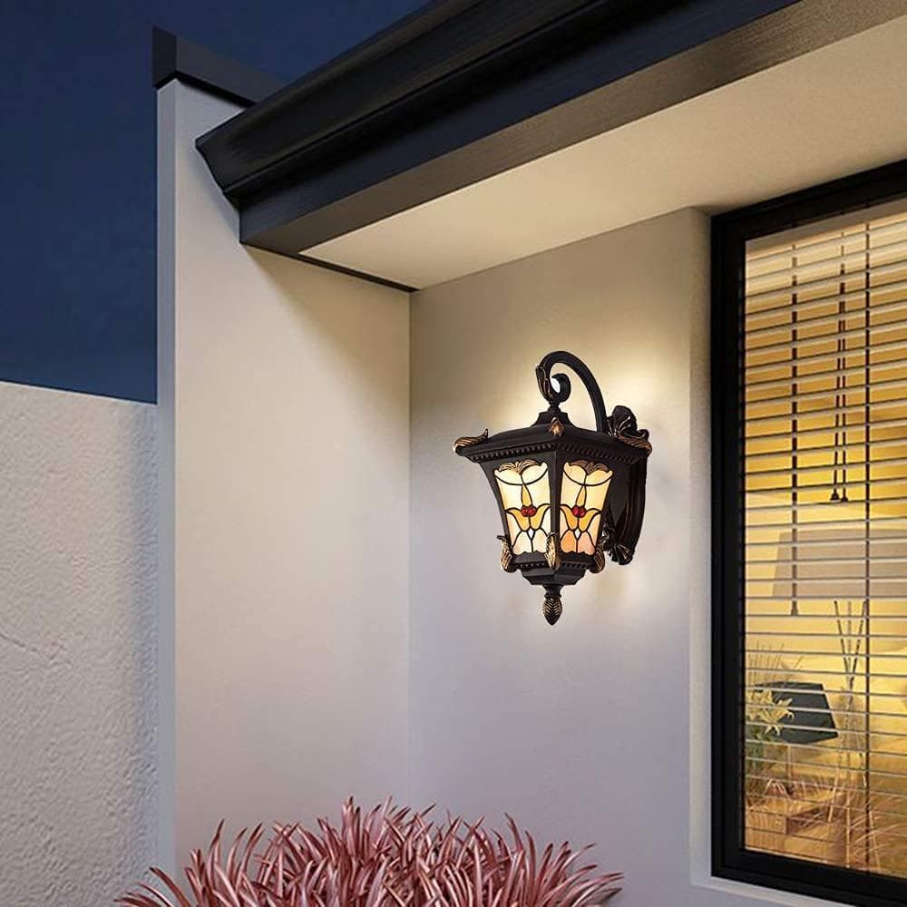 ステンドグラス 北欧風デザイン 玄関照明 ポーチライト