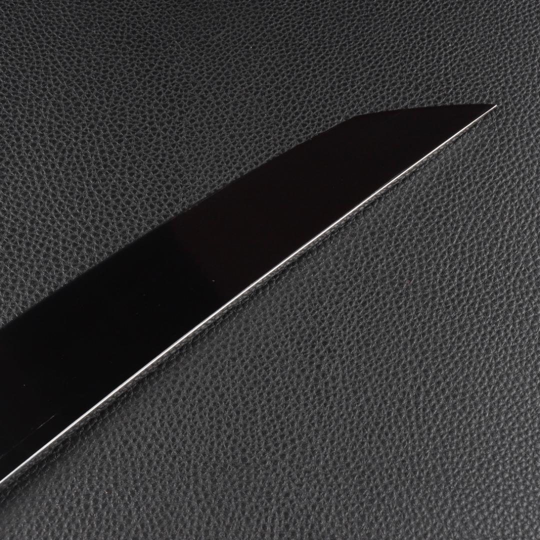 11070鬼反り先丸包丁尺二鏡面仕上げ刺身包丁刃は究極の切れ味黒檀五本銀巻八角柄