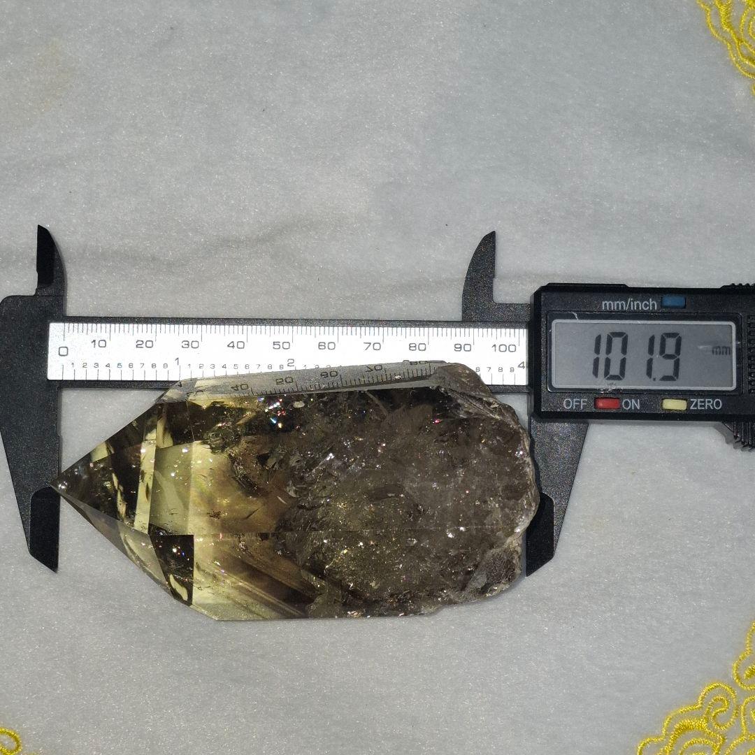 天然石✨️スモーキーシトリン　ゼウス　ポイント✨️虹ギラギラファントムあり台座付