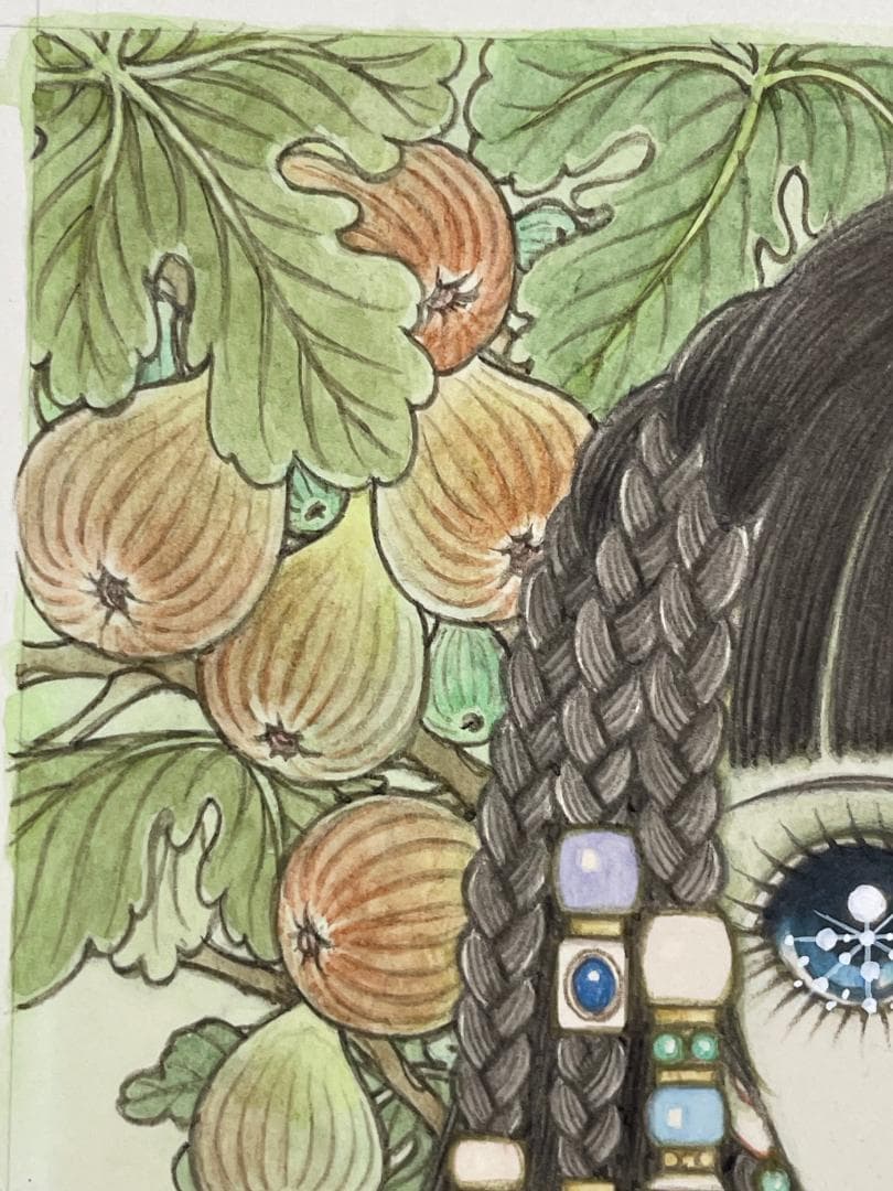 高橋真琴先生　果樹園の少女〜いちじく〜【原画】