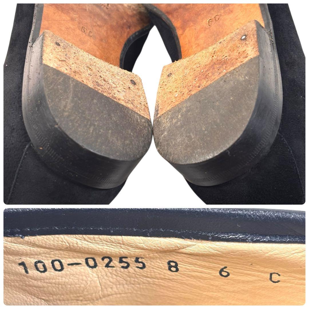 グッチ 6C 23 スエード ホースビット ローファー ブラック 黒