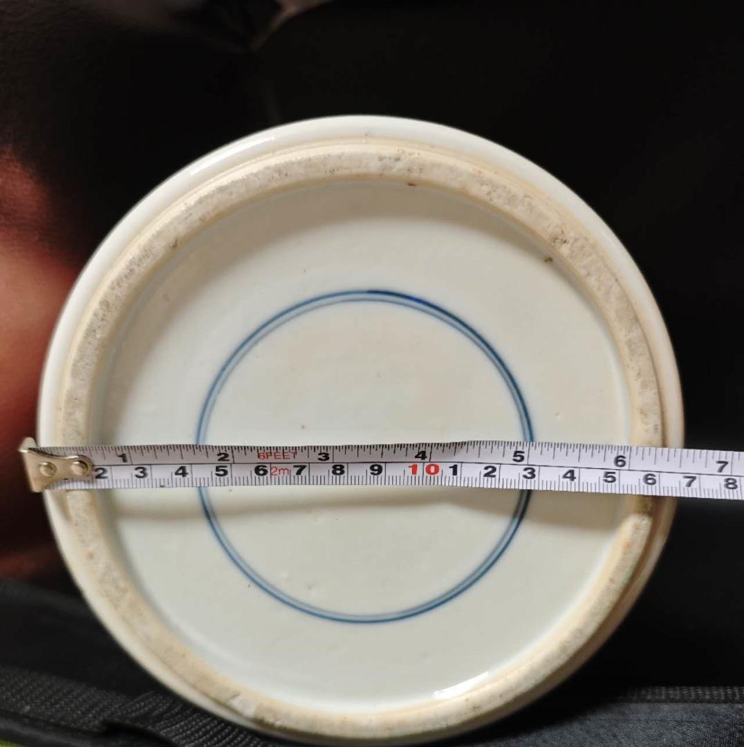 大清乾隆時代　珊瑚紅釉唐草花紋大瓶　　染付二重丸銘(B-18)