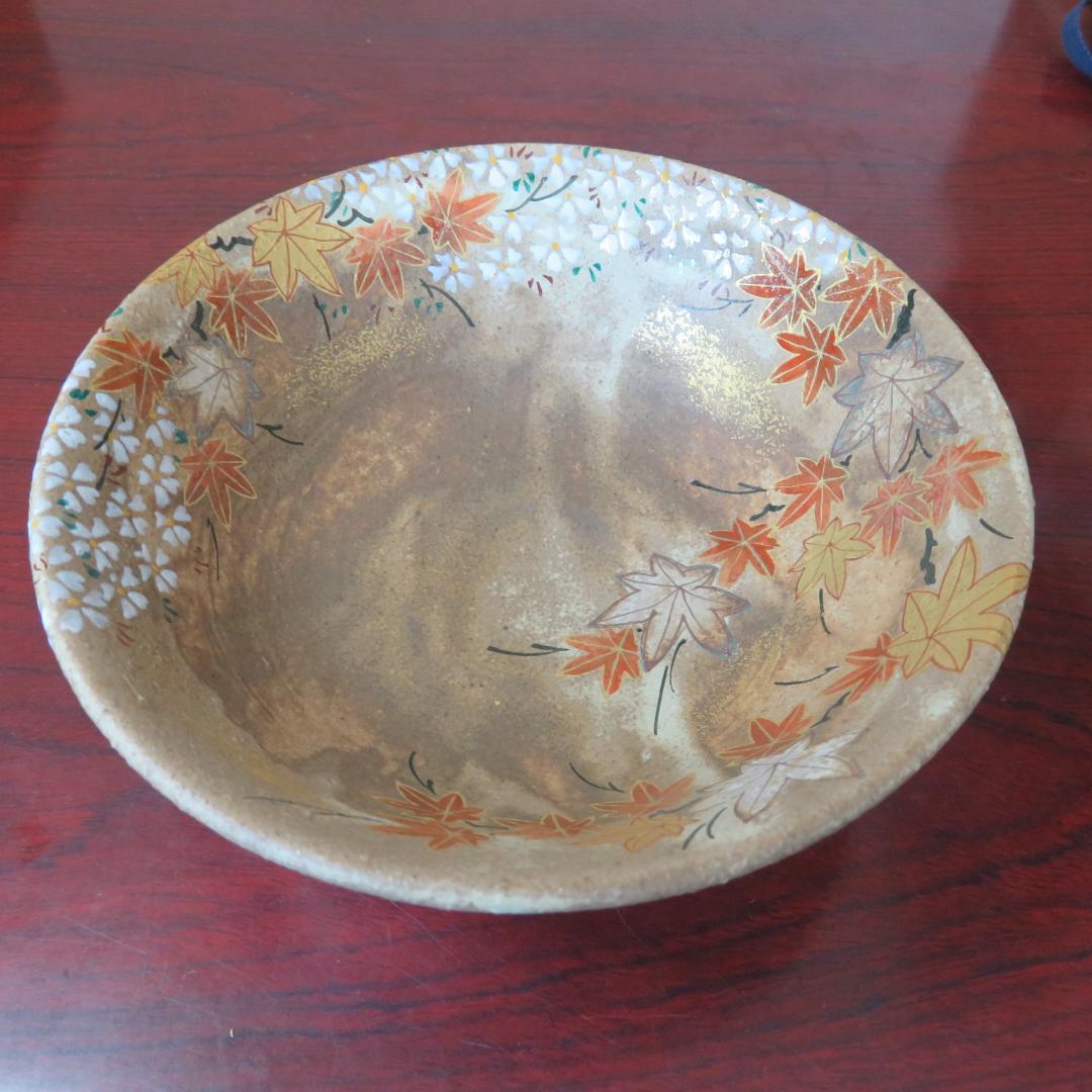 抹茶碗 茶器 茶道具 京焼 平安総峰 雲泥彩雲錦文様 紅葉 銘 共箱 もみじ