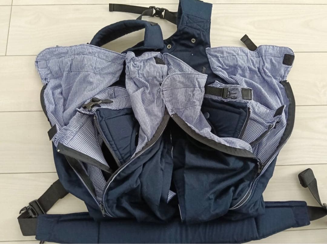 weego 双子用 抱っこひも ツイン ネイビー スタイ 専用収納袋 説明書あり