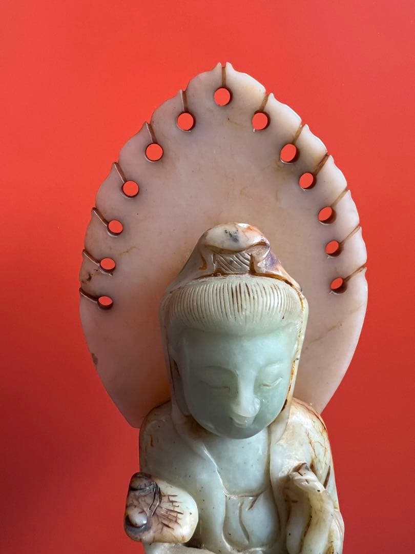 1293 特上彫 如意観音 観音菩薩 開運厄除 仏教美術 仏像 置物 彫刻工芸品