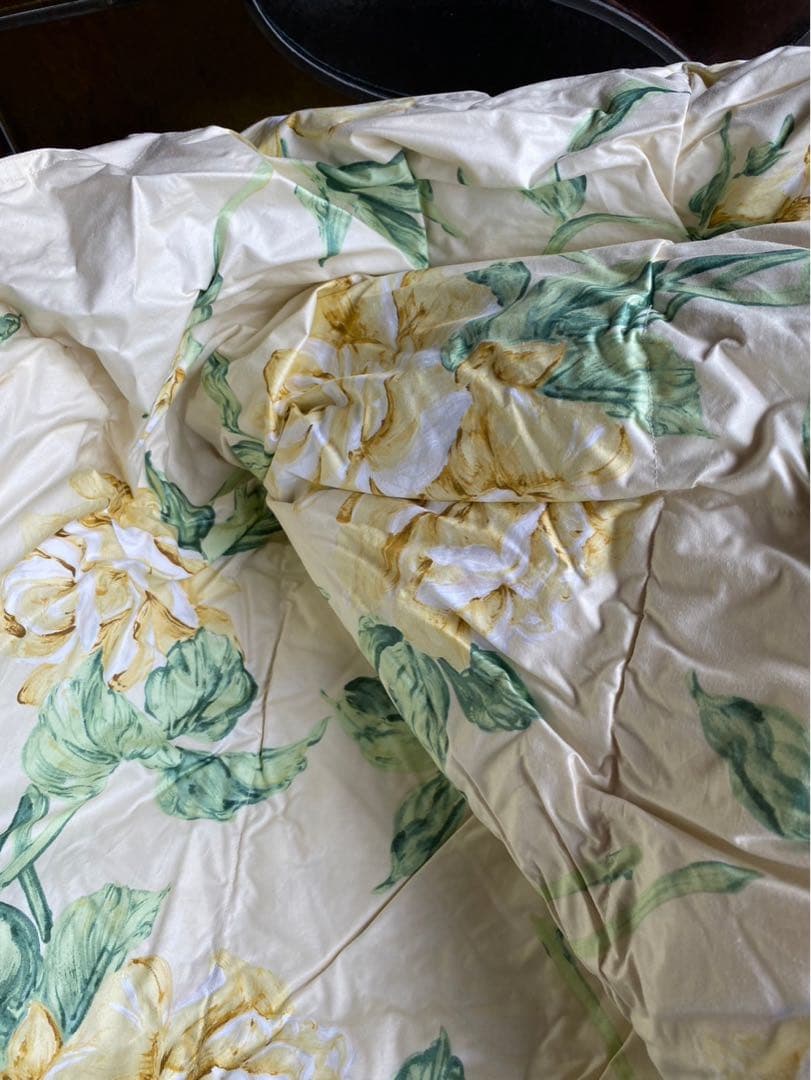 未使用 羽毛肌布団 寝具 インテリア 花柄 ダウン90% フェザー10%
