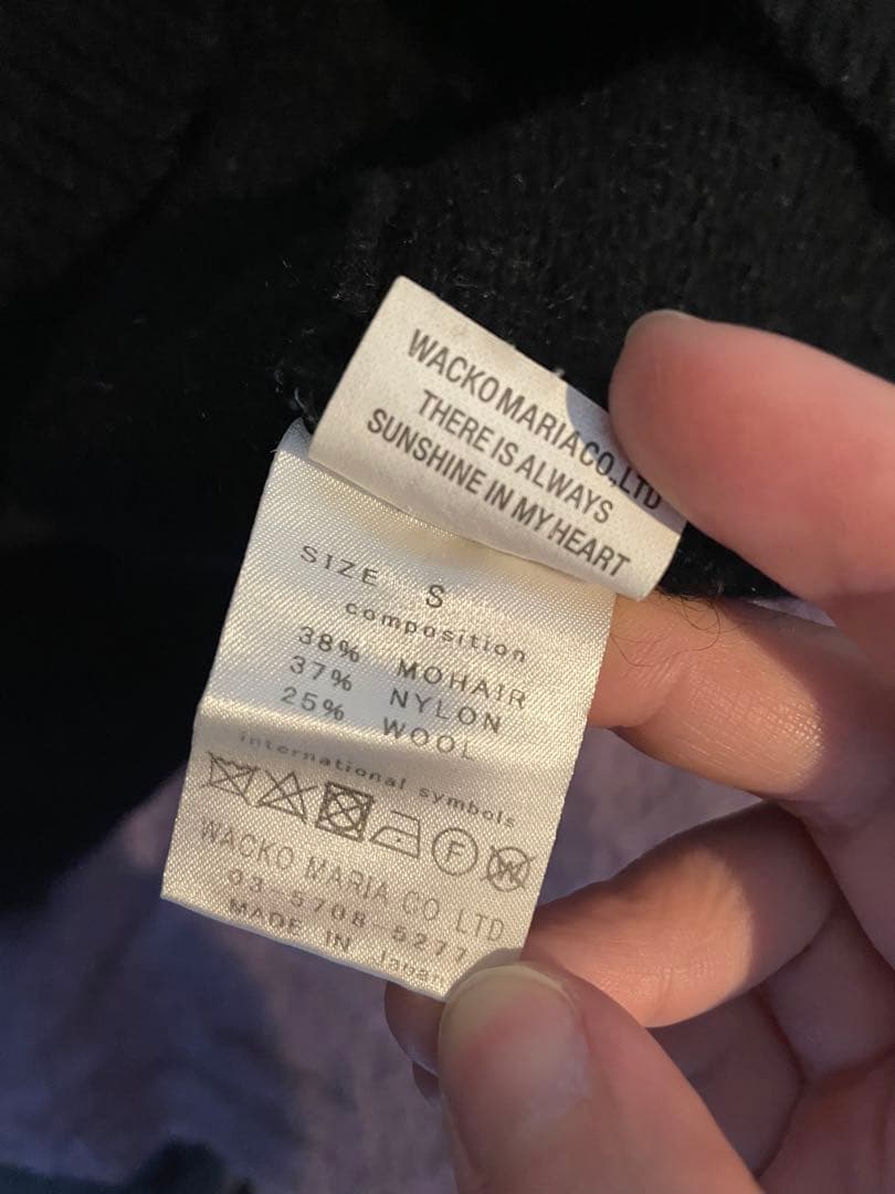 ワコマリア モヘア 厚手ニット・セーター　ブラック