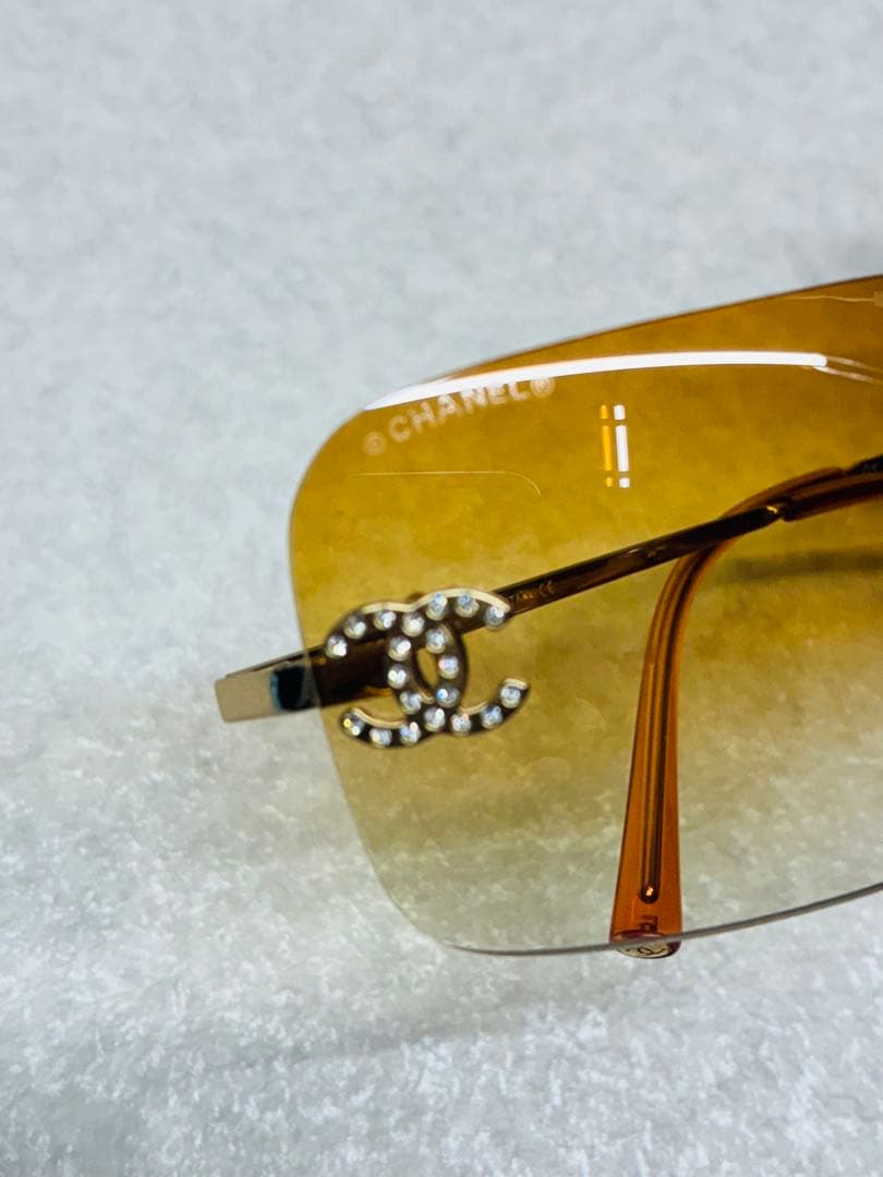 希少美品CHANEL シャネル ココマーク リムレス サングラス ラインストーン