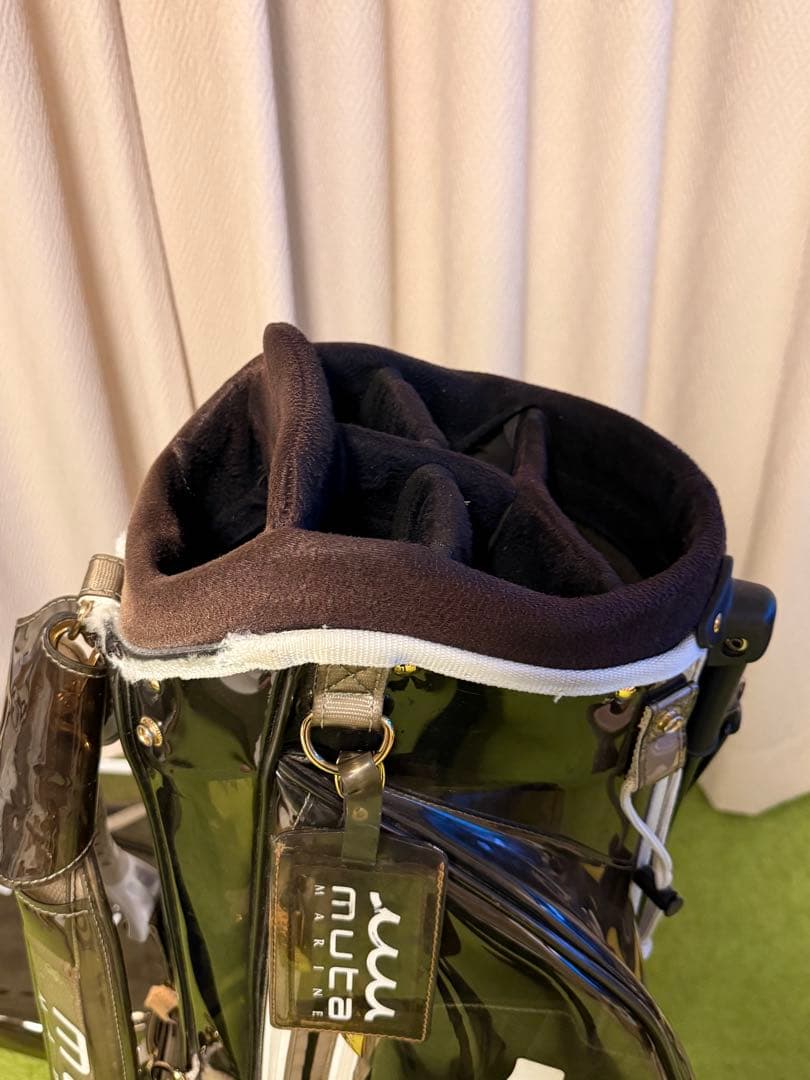 MUTA marin スタンド キャディバッグ ブラウン/クリア スケルトン