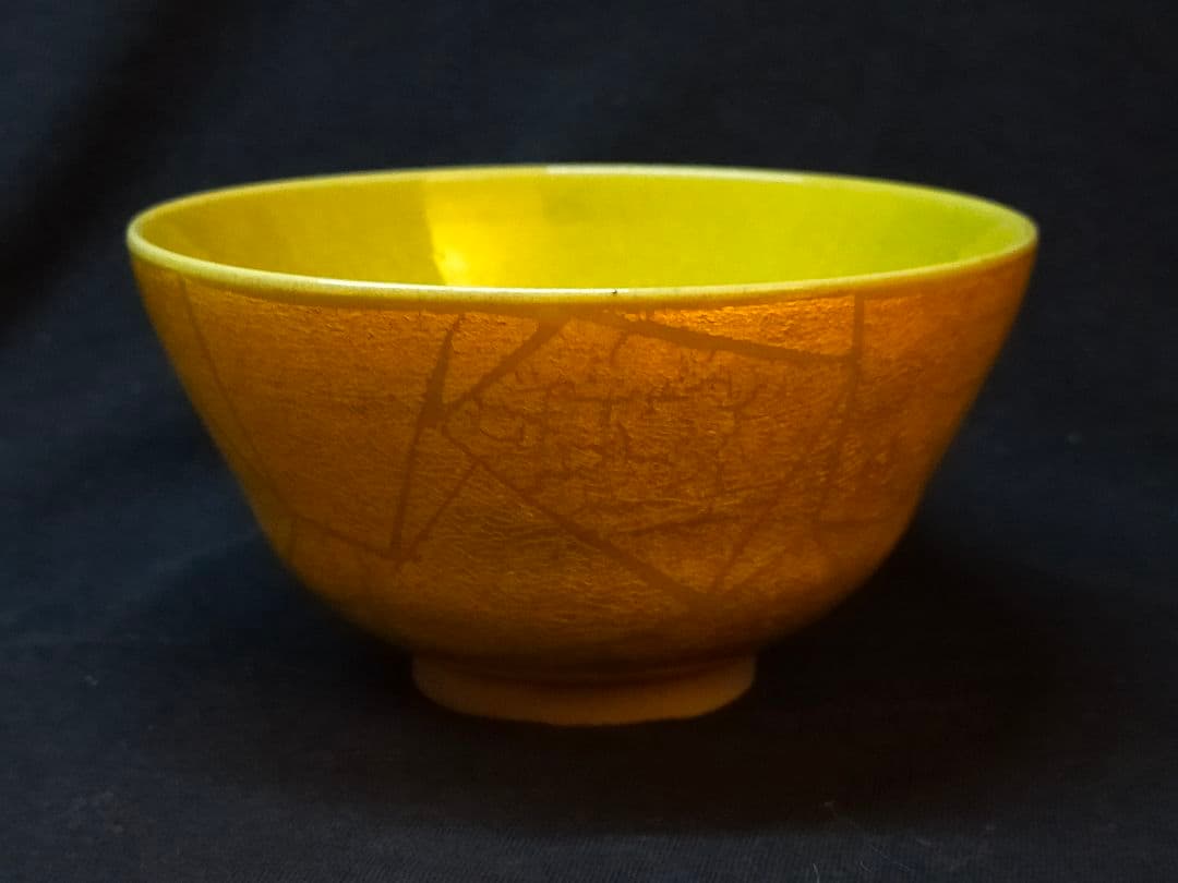 【小野珀子】釉裏金彩 茶碗 茶入 小皿