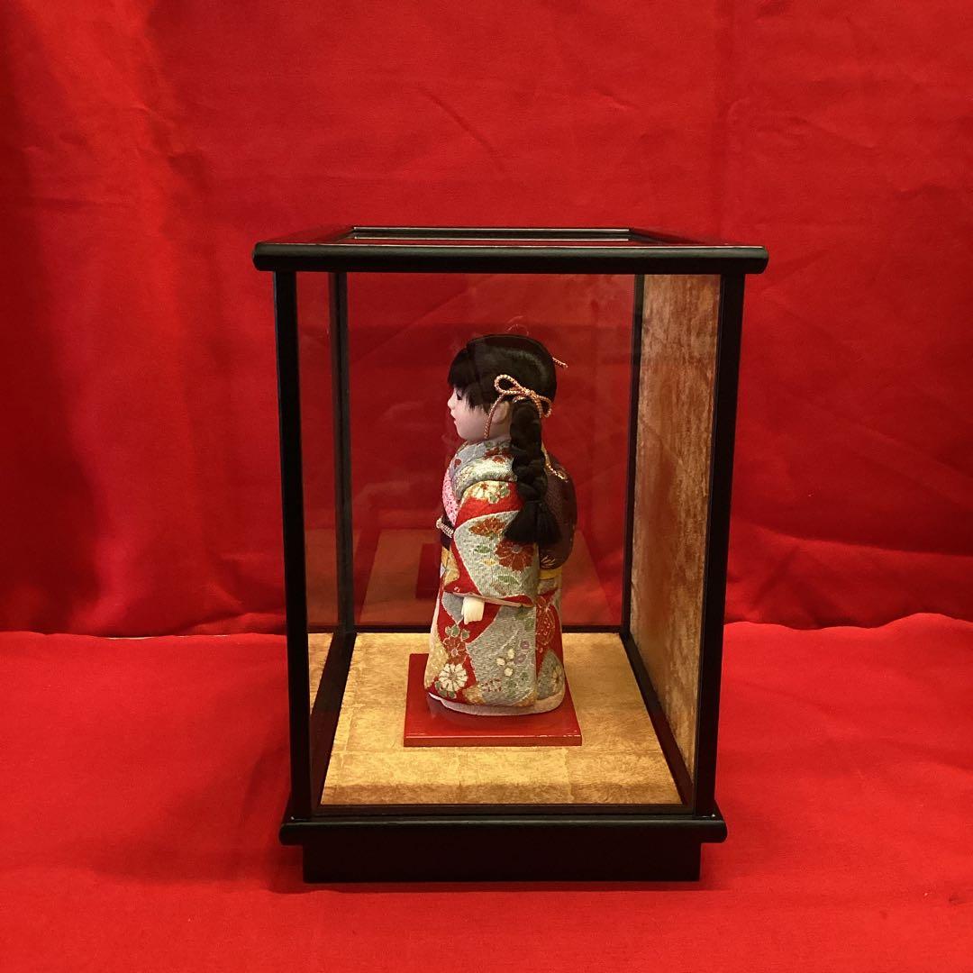 木目込市松人形　三つ編み　4号 ケース付き　東玉