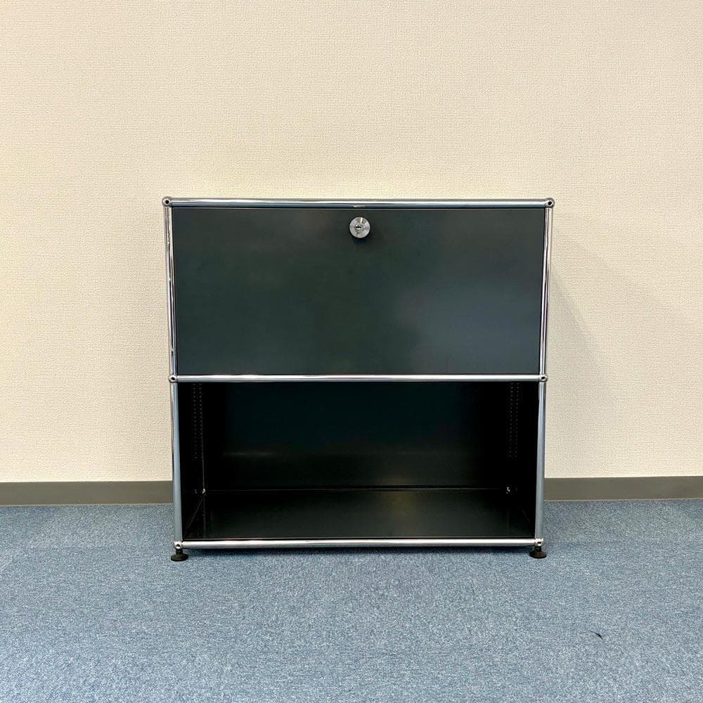 中古 USMハラー｜キャビネット サイドボード 1列2段 アントラサイト