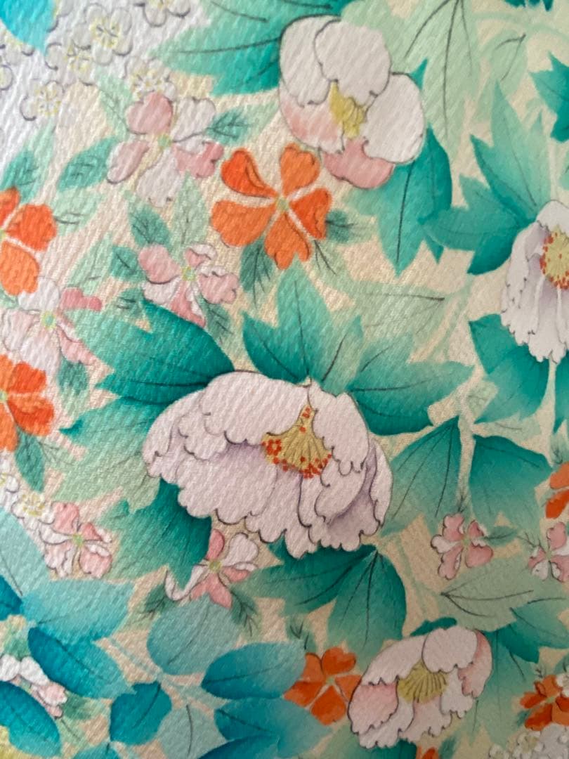 happy smileさま レトロモダン　春爛漫な雰囲気の小紋　正絹　袷