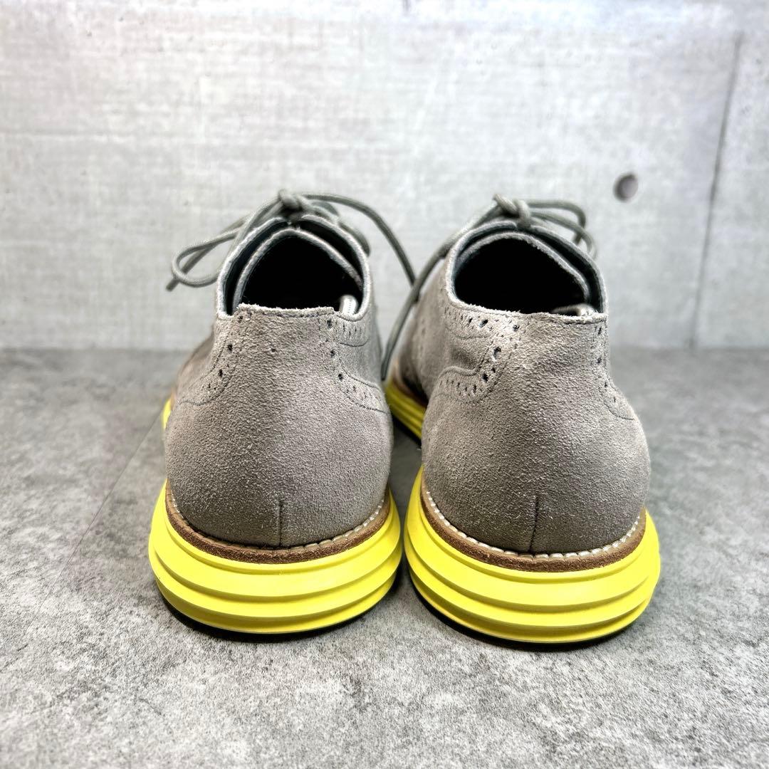 未使用級【コールハーン】ルナグランド/ウイングチップ/革靴/スウェード/軽量/灰