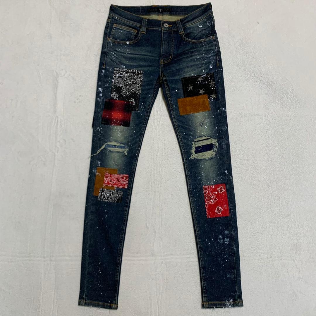 《レア》NO ID.×OVERDESIGN ストレッチ パッチワークスキニー