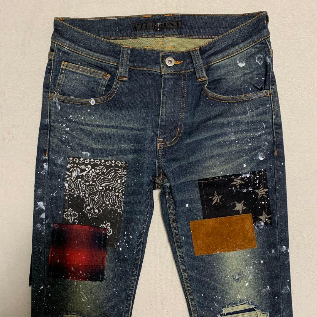 《レア》NO ID.×OVERDESIGN ストレッチ パッチワークスキニー