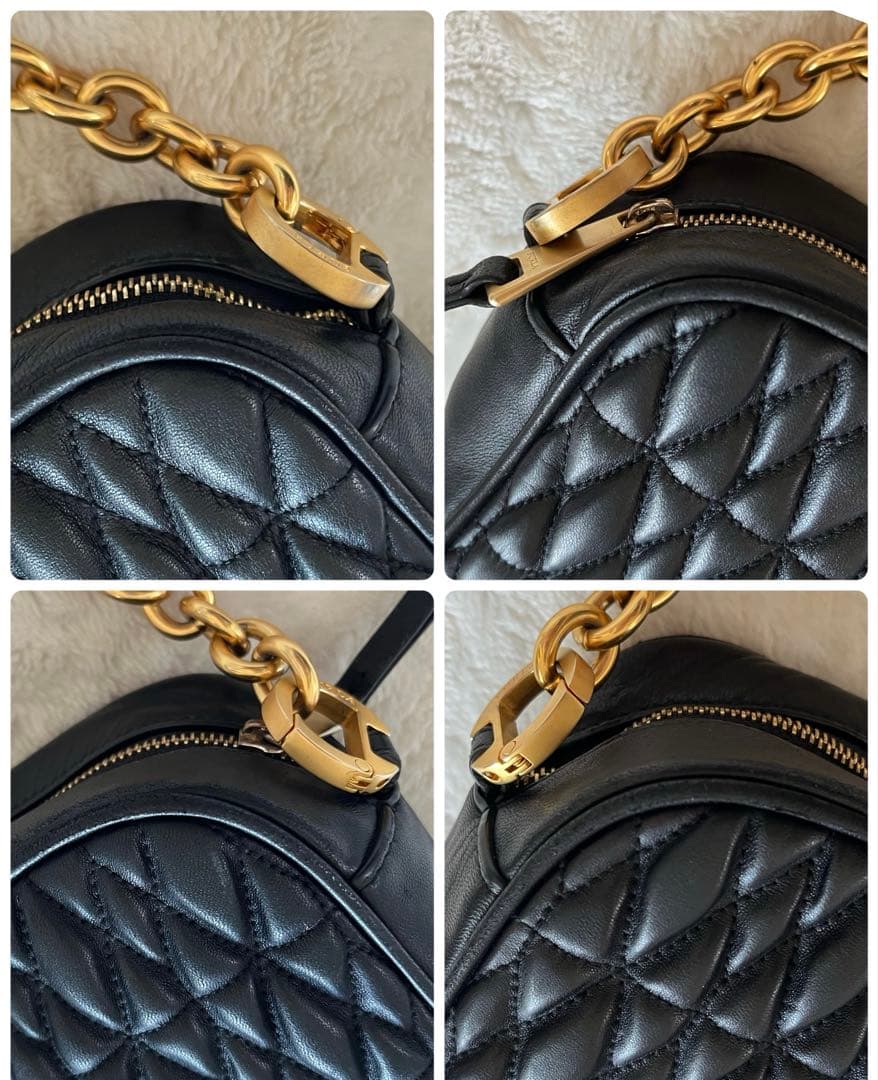 美品 FURLA レザー ショルダーバッグ 2way コメタ キルティング 黒