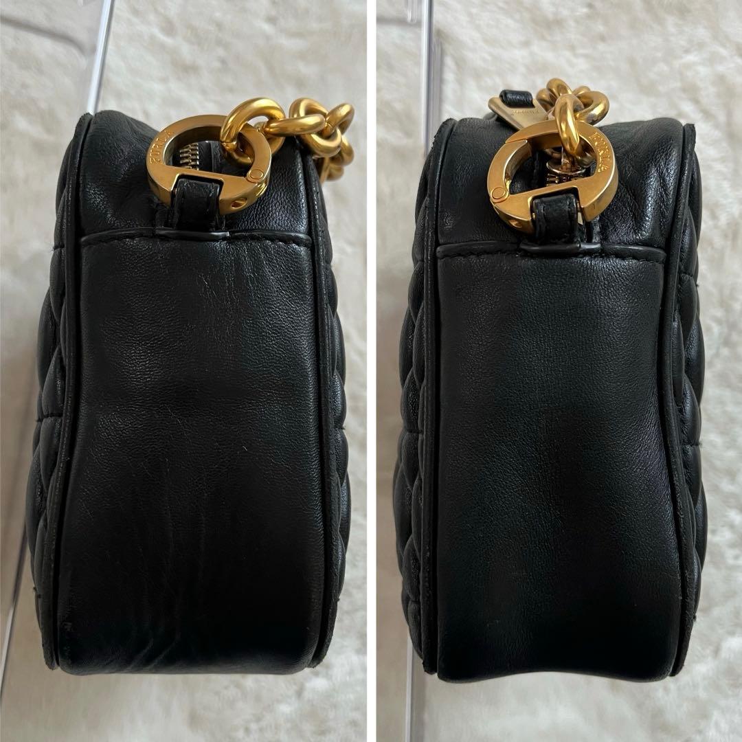 美品 FURLA レザー ショルダーバッグ 2way コメタ キルティング 黒
