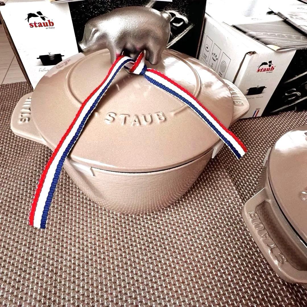 ストウブ リネン16cm 2個セット 希少スノーフレーク ココハン アニマルノブ