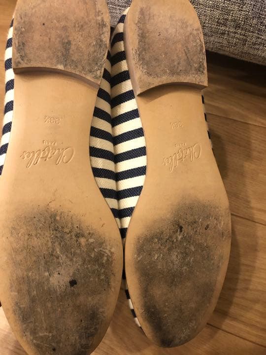 シャテル chatelles ボーダー フラットシューズ 38.5タッセル