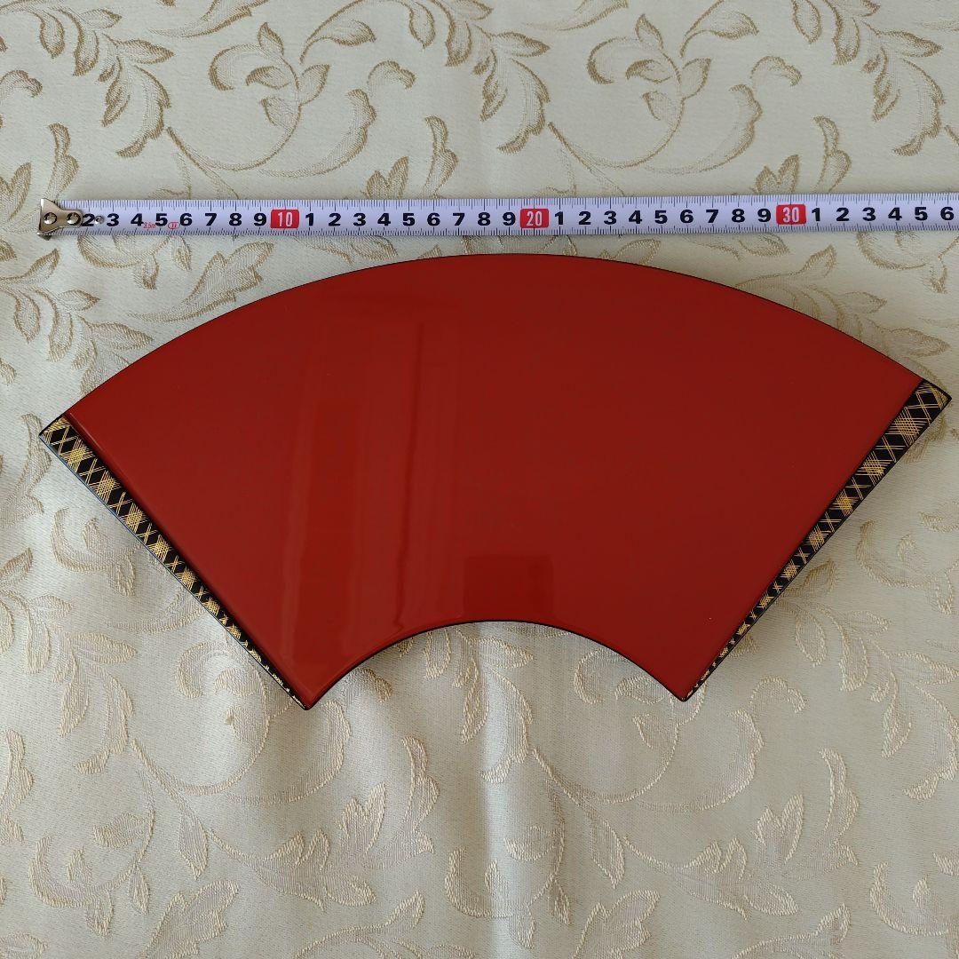 輪島塗赤色扇面平皿　5枚セット