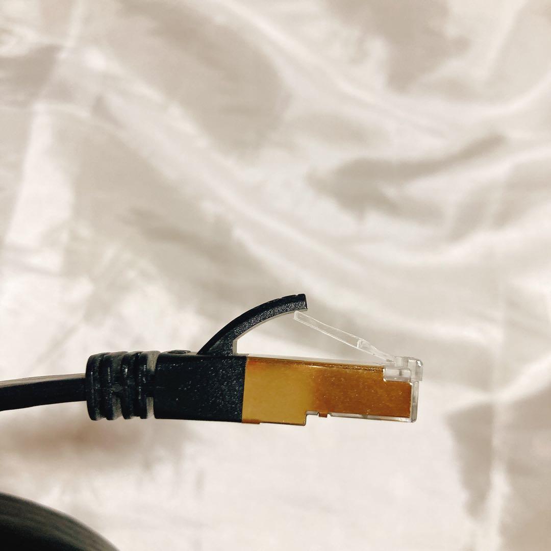 ⭐️ 2m LANケーブル CAT8 フラット 爪折れ防止 難燃性 耐候性