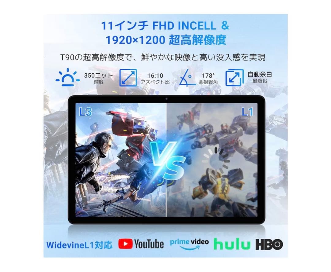 【2025年最新】TABWEE T90WiFi 11インチタブレット