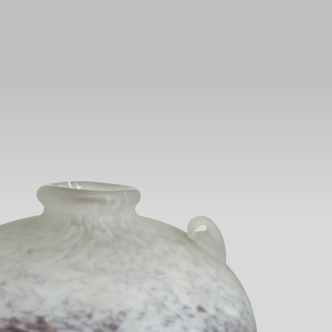 真作【藤田喬平】 手吹きガラス フラワーベース 花瓶 宙吹き 文化勲章 作家