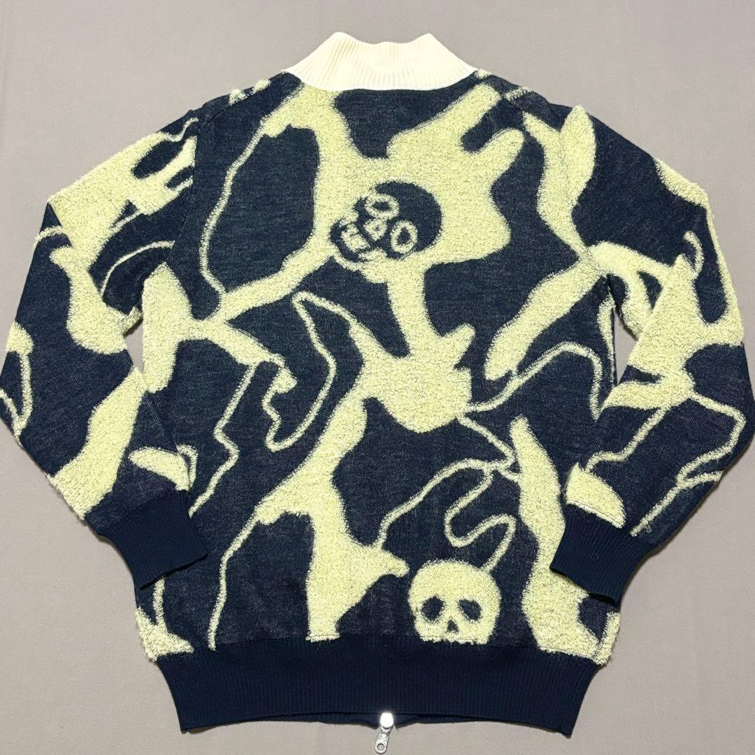 マークアンドロナMARK&LONA 裏地付きモヘヤ混スカルニットジャケット 48