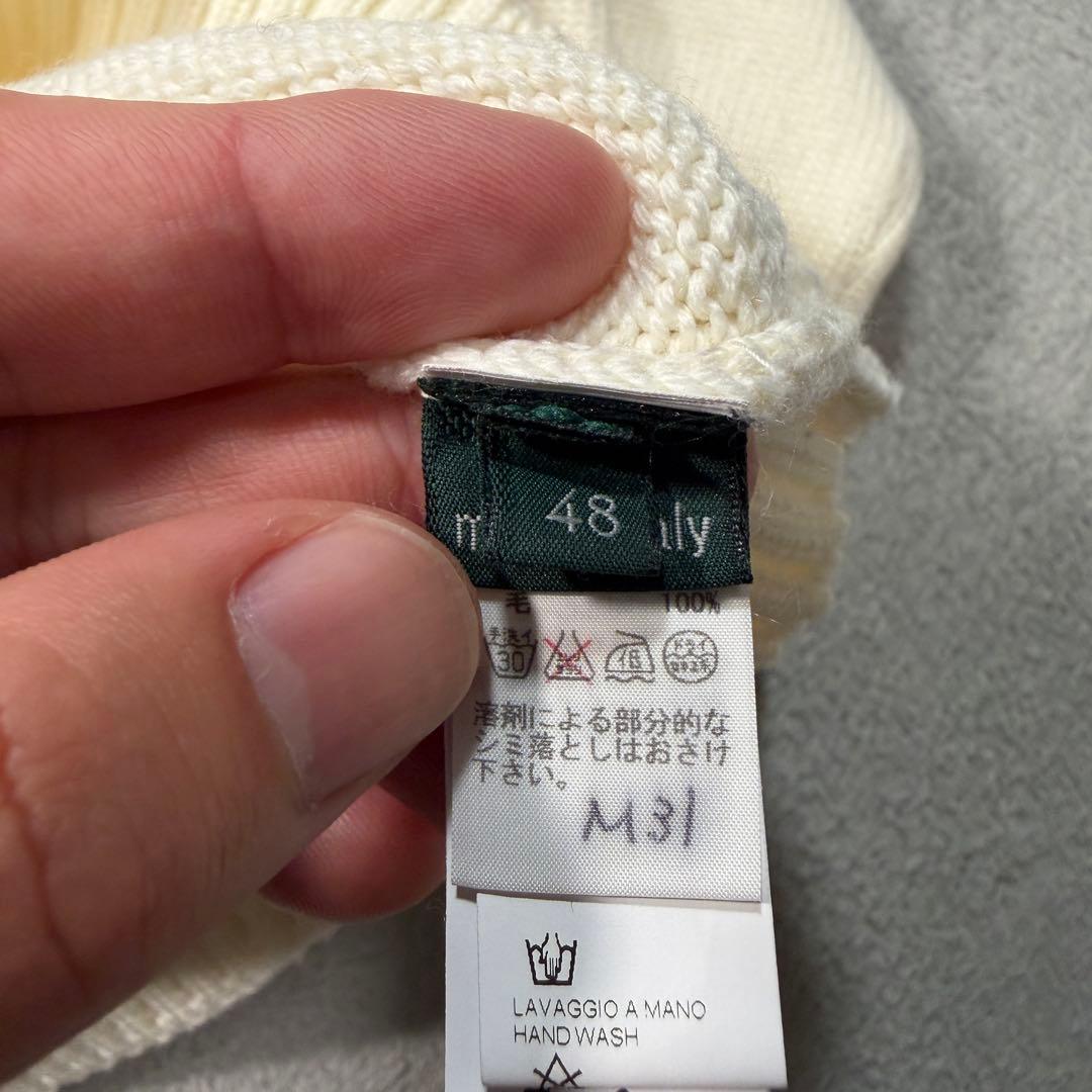 ザノーネ　5ゲージ　タートルネック　ニット　48サイズ　アイボリー