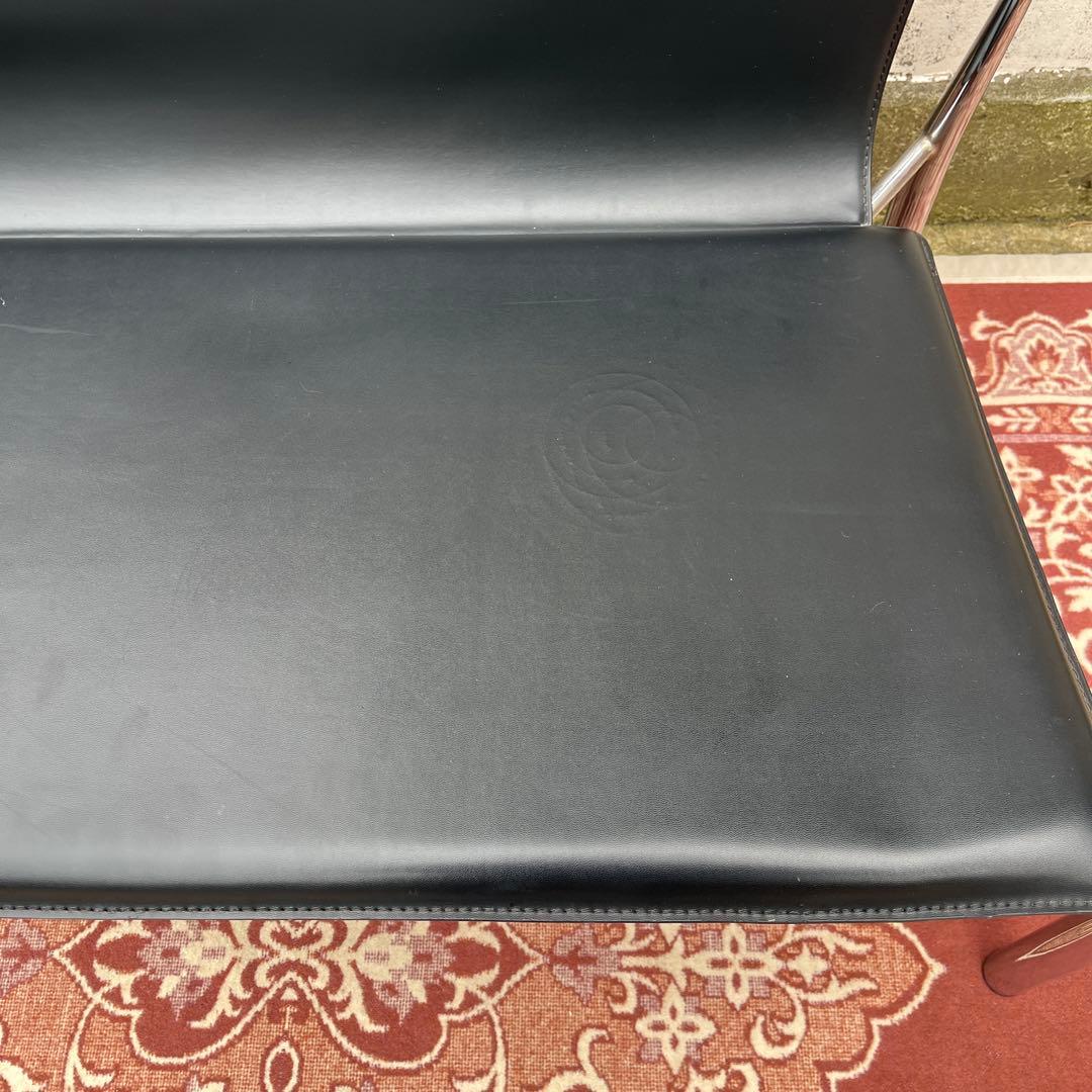 モダンデザイン◾️本革イタリアンレザー座面 2シーター ソファ チェア 2人掛け