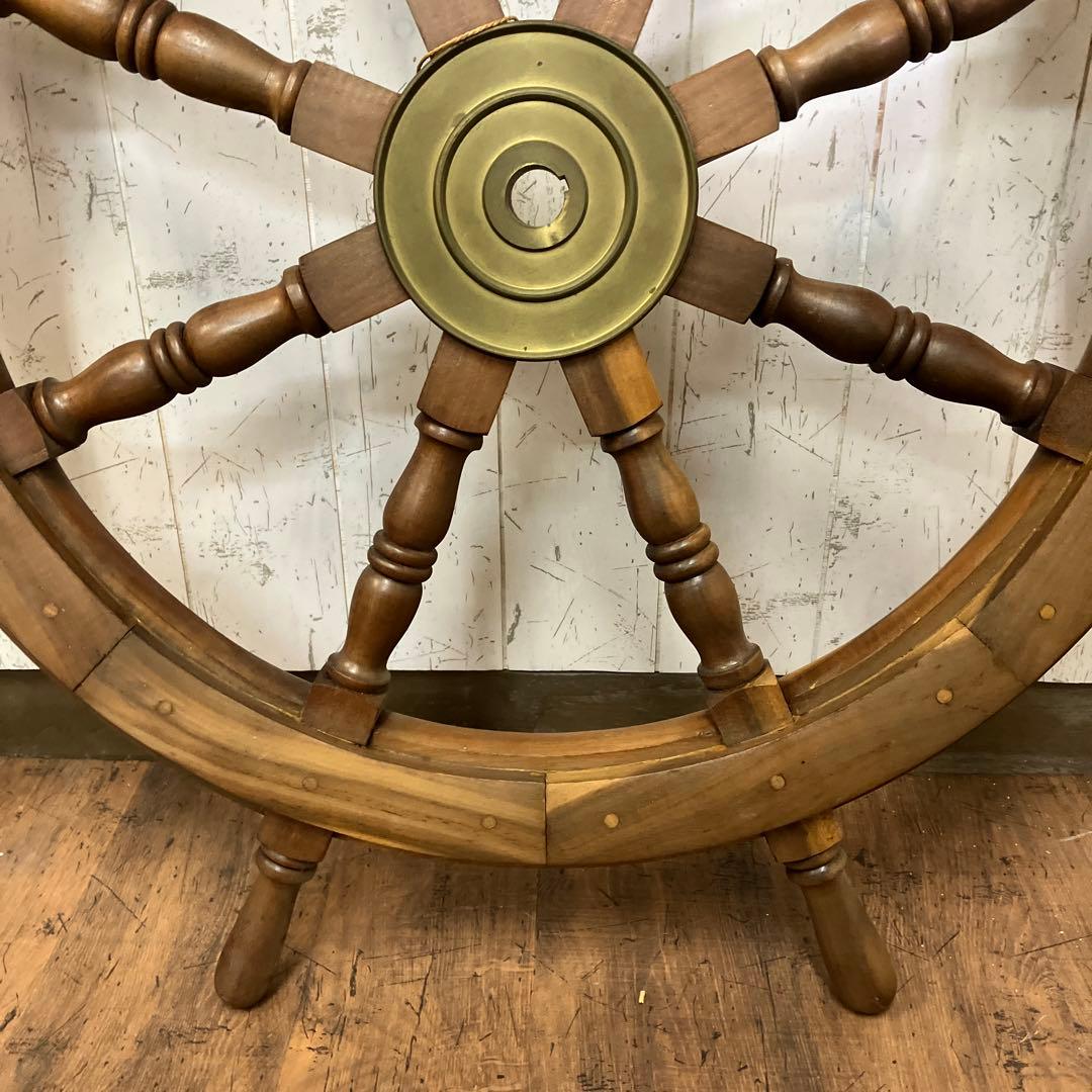 A-壁 木製 船の舵輪 8本ハンドル マリンインテリア 操舵輪 ラット ハンドル