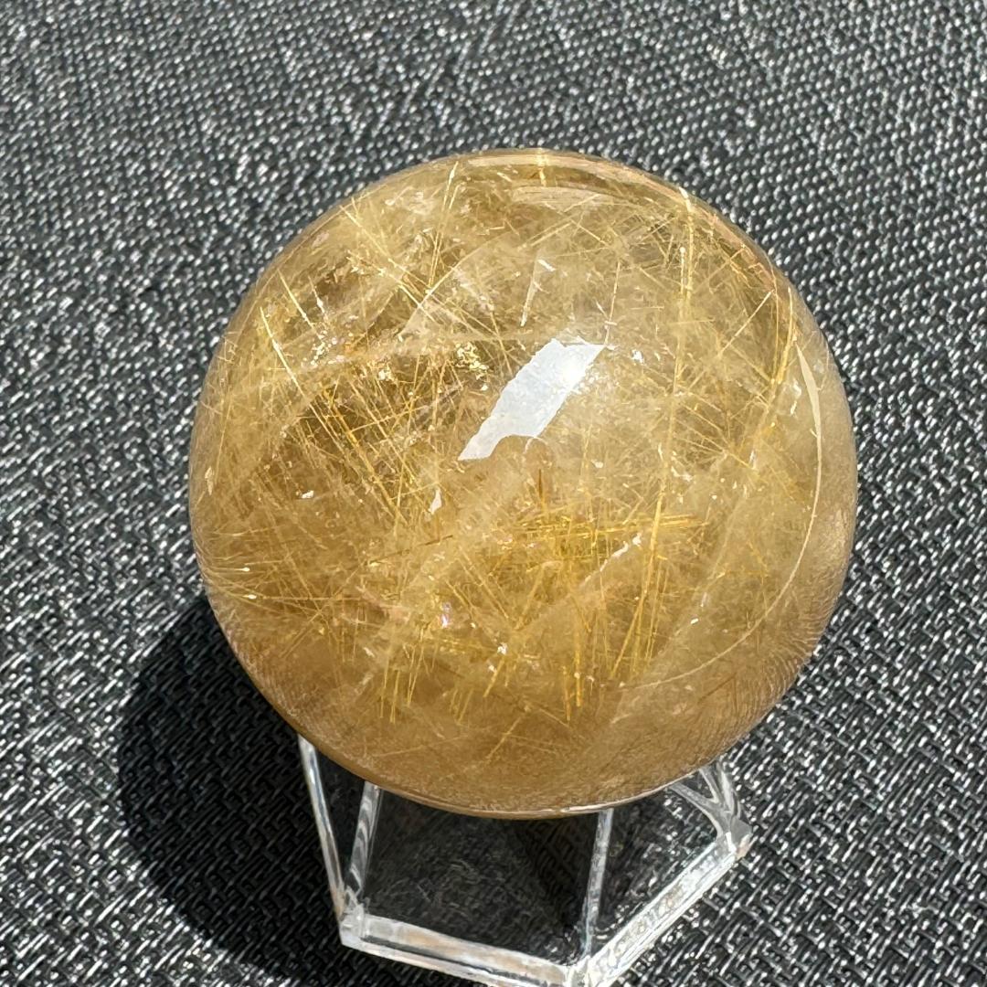 金運アップ◇ゴールドルチルクォーツ◇丸玉　約53.9㎜
