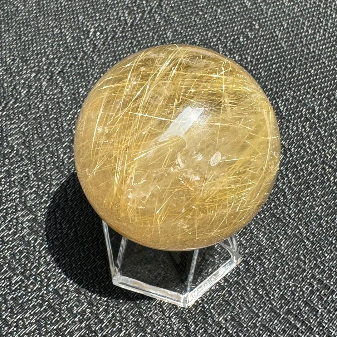 金運アップ◇ゴールドルチルクォーツ◇丸玉　約53.9㎜