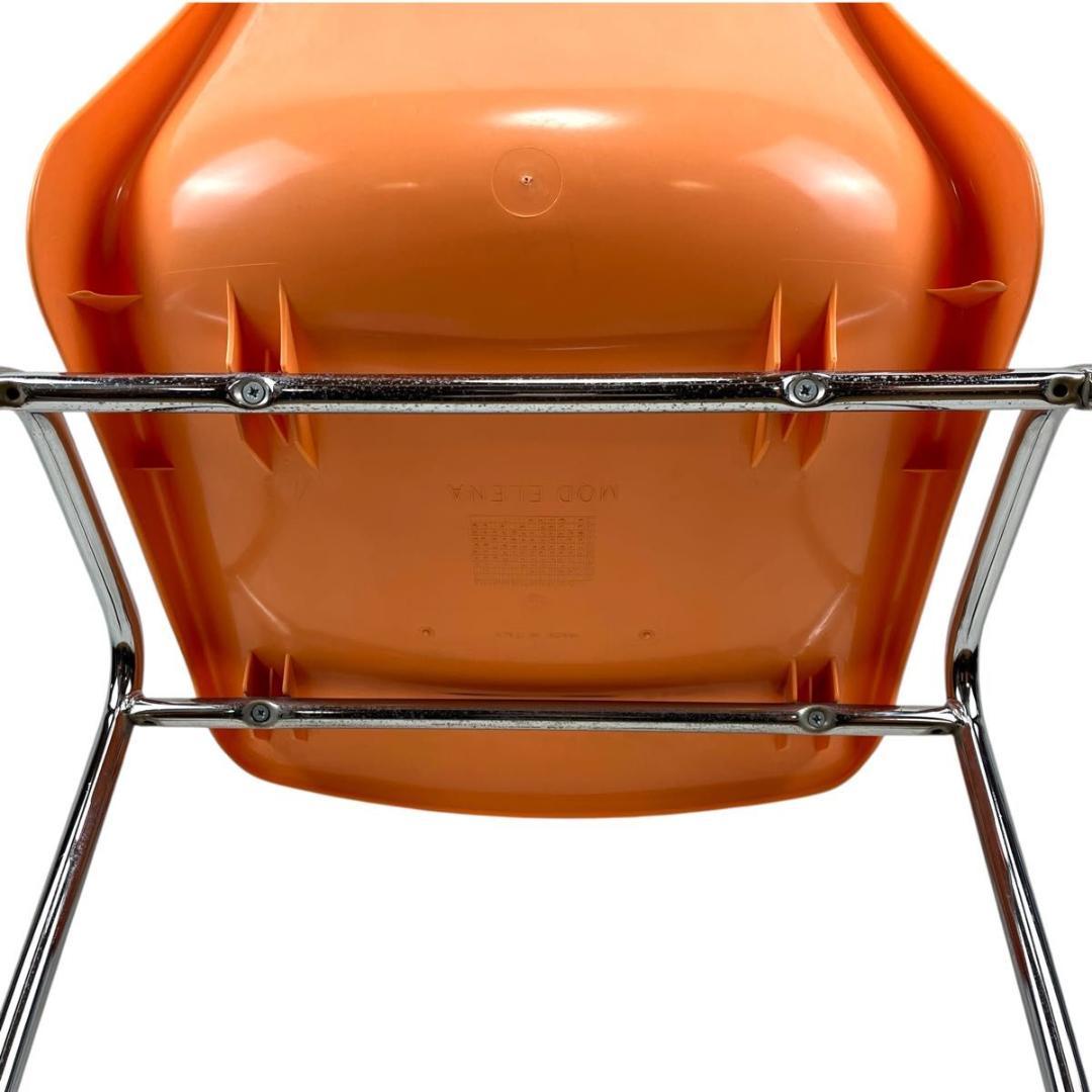 【イタリア製】MOD ELENA スタッキングチェア 3脚セット オレンジ