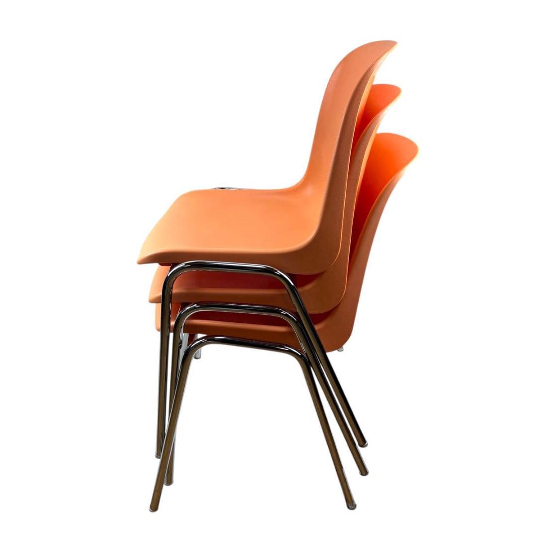 【イタリア製】MOD ELENA スタッキングチェア 3脚セット オレンジ