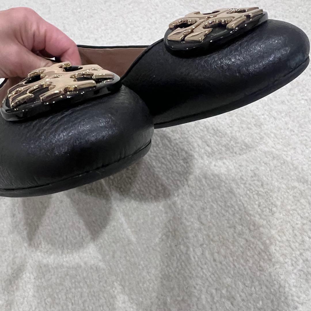 専用トリーバーチ　ブラックレザー フラットシューズ　8 24.5【美品】