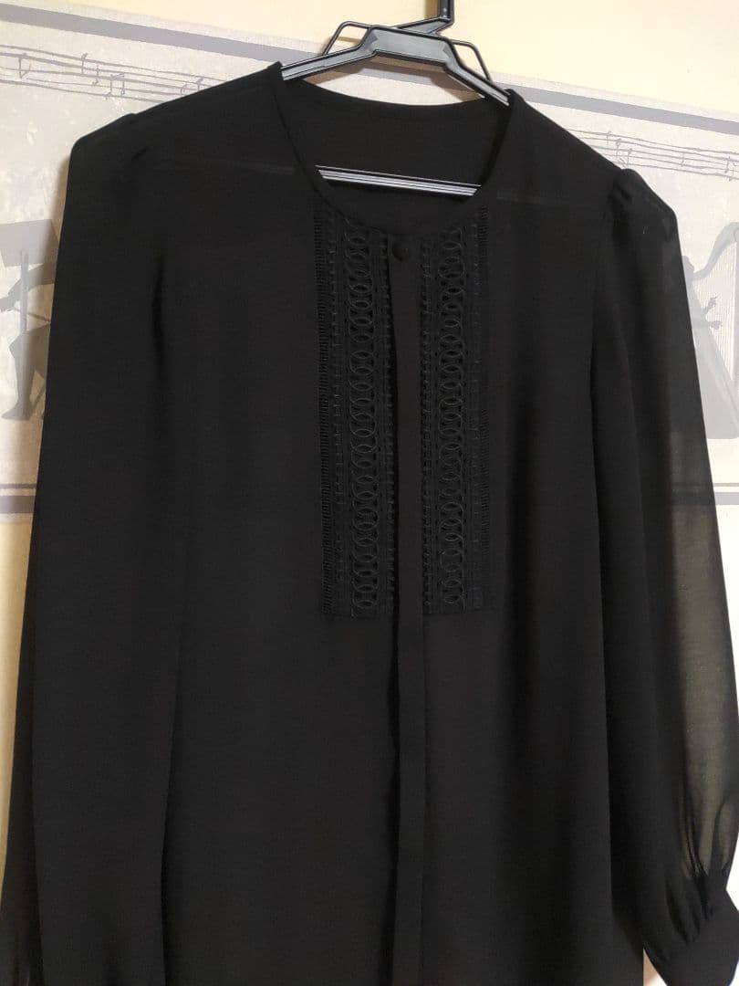 未使用　ANAYI　ジョーゼットシフォンレースブラウス　フォーマル 保護者会