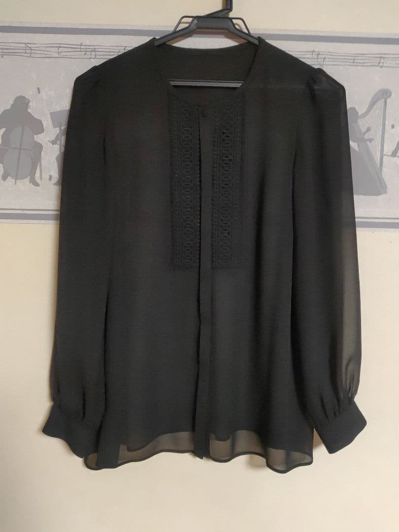 未使用　ANAYI　ジョーゼットシフォンレースブラウス　フォーマル 保護者会