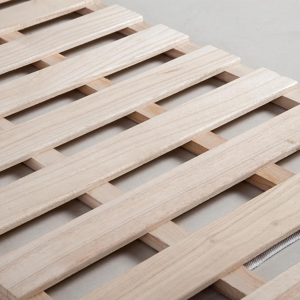 すのこベッド 折りたたみ 天然桐 四つ折り ベッドフレーム ダブル 4折桐木床