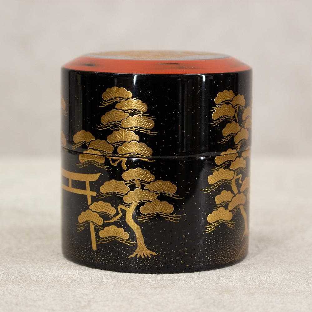 中谷秀斎 住吉蒔絵 茶器 棗 螺鈿装飾 茶道具 共箱