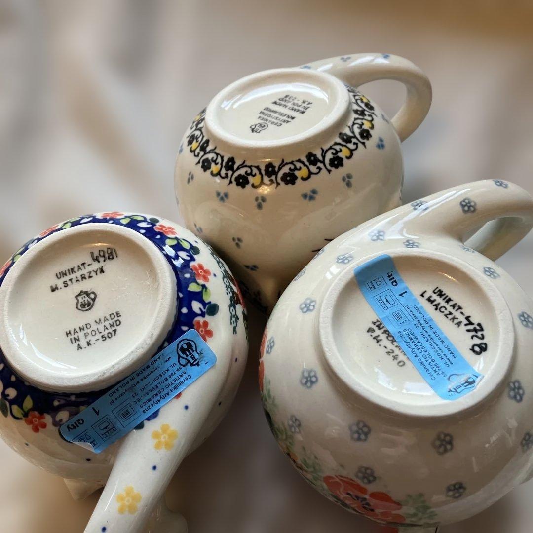 ポーリッシュポタリー　ポーランド食器　ネコ　マグ