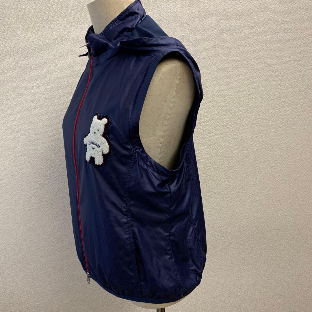 Callaway キャロウェイ　2wayクマ刺繍付ネイビーブルゾン　 LLサイズ