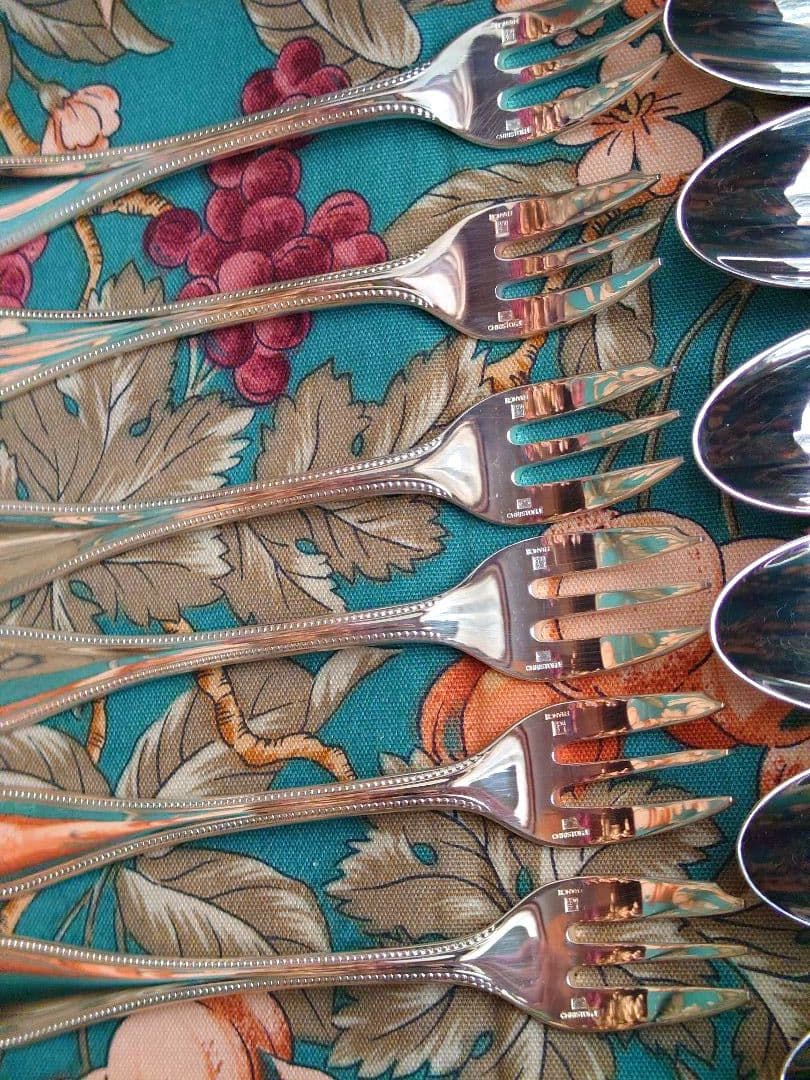 クリストフル パール コーヒースプーン6本 ケーキフォーク6本 合計12点